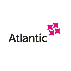 Altantic black logo with pink icons