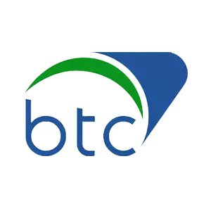 BTC blue and green logo
