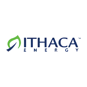 ITHACA energy logo with green leaf icon