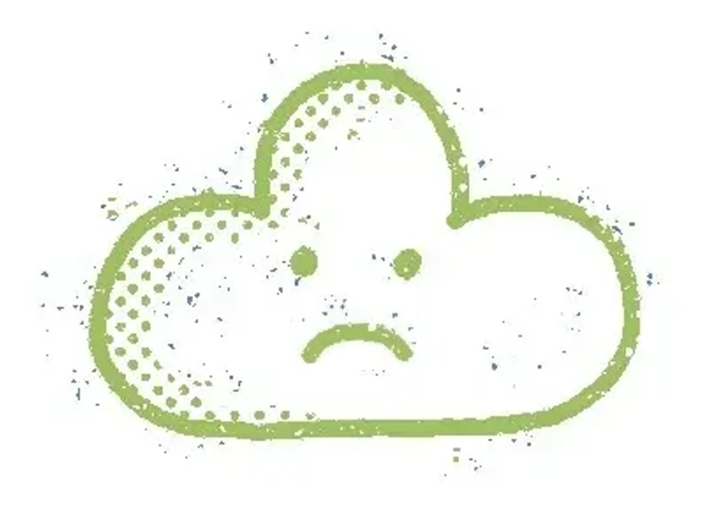 Frowning green cloud