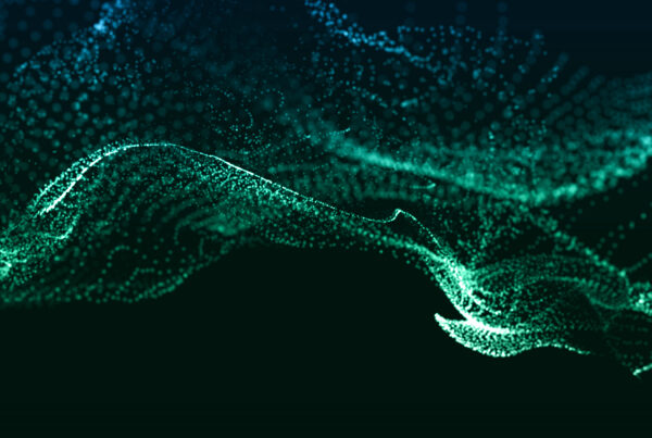 3D render of flowing abstract particles